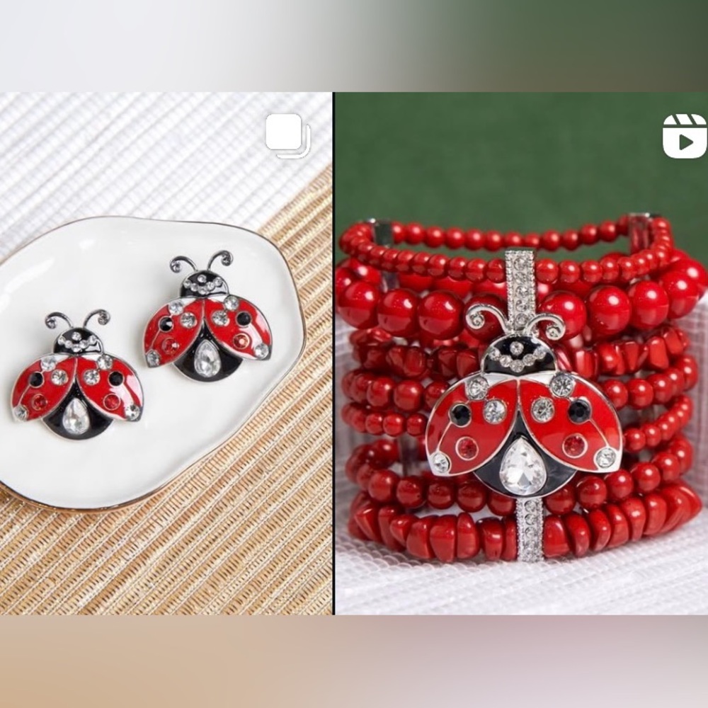 Sassy Jones Lola Ladybug Bracelet and Earrings